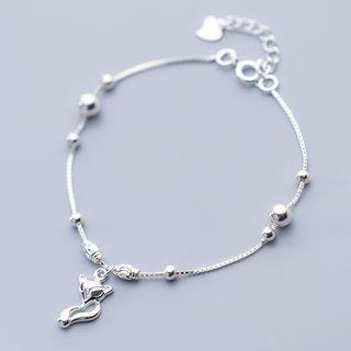 925 Sterling Silver Fox Bracelet S925 Silver Bracelet - One Size
