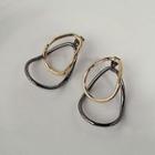 Geometric Alloy Earring 1 Pair - A582 - Gold & Black - One Size