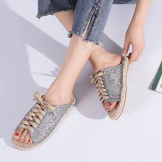 Lace-up Straw Sandals