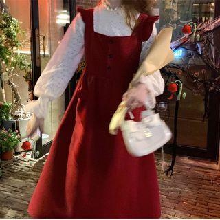 Bow-back Midi A-line Overall Dress