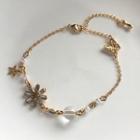 Faux Crystal Flower Bracelet Bracelet - One Size