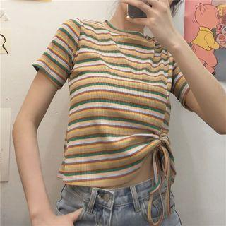 Mulitcolor- Stripe Short-sleeve Top