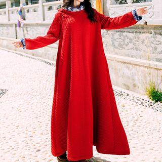 Slit-side Hooded Plain Cape
