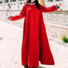 Slit-side Hooded Plain Cape