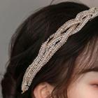 Rhinestone Wedding Headband Milky White - One Size