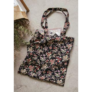 Floral Pattern Corduroy Shopper Bag
