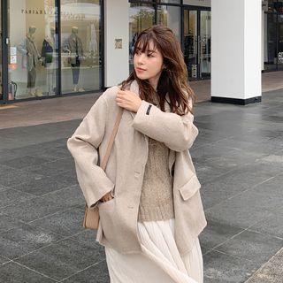 Wool Blend Loose-fit Handmade Jacket