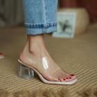 Block-heel Pvc Strap Sandals