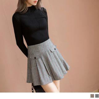 Herringbone A-line Skort