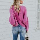 Long Sleeve Open-back Loose-fit Sweater