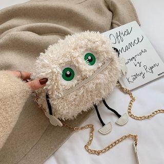 Furry Cartoon Embroidered Crossbody Bag