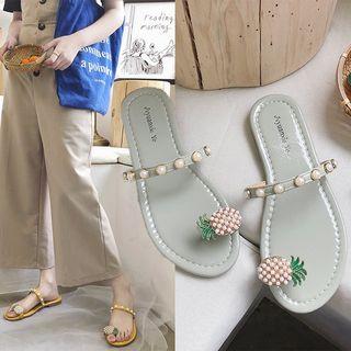 Toe-loop Embellished Sandals