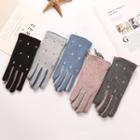 Embroidered Fleece-lined Touchscreen Gloves