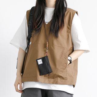 V Neck Plain Oversized Vest