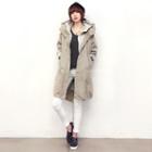 Hooded Snap-button Coat