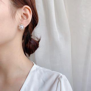 Faux Pearl Alloy Earring 1 Pair - E2259 - Gold - One Size