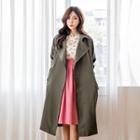 Modern Hanbok Wide-lapel Open-front Trench Coat