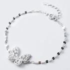 925 Sterling Silver Rhinestone Butterfly Bracelet As Shown In Figure - One Size