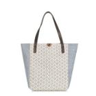 Lace Panel Canvas Tote