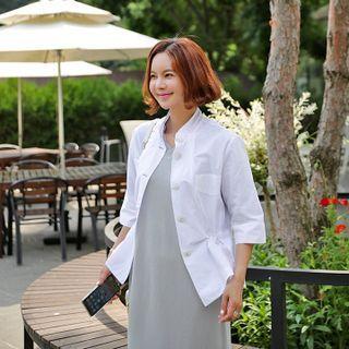 Mandarin-collar 3/4-sleeve Jacket