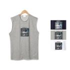 Sleeveless Board Print Cotton Top