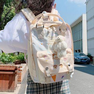 Rainbow Embroidered Top Handle Backpack