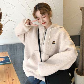 Zip Placket Fleece Hoodie