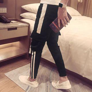 Drawstring Striped Side Pocketed Pants