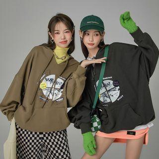 [no One Else] Graphic Oversize Hoodie