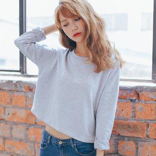 Drop-shoulder Cropped Pullover