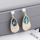 925 Sterling Silver Rhinestone Drop Earring 1 Pair - 138814 - One Size