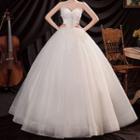 Strapless Mesh A-line Wedding Gown