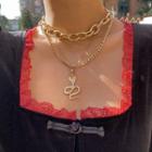 Alloy Snake Pendant Layered Choker Necklace