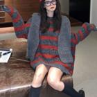 Striped Sweater / Hooped Scarf
