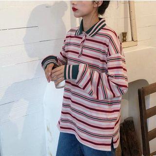 Long-sleeve Polo T-shirt As Shown In Figure - One Size