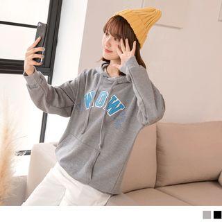 Letter Applique Loose Hoodie