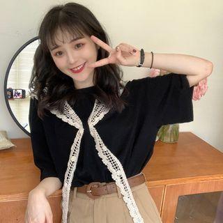Short-sleeve T-shirt / Knit Shawl / Belt / Shorts / Set