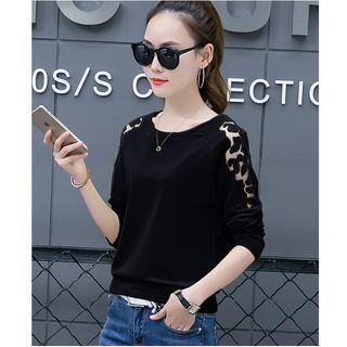 Mesh Insert Long-sleeve T-shirt
