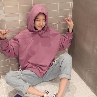 Hooded Colored Sweatshirt Pink - One Size