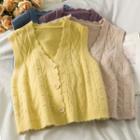Button-up Knit Vest In 5 Colors