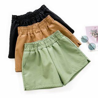 Faux Leather High-waist Wide Leg Shorts