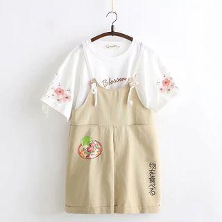 Spaghetti Strap Print Jumper Shorts