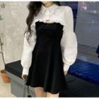 Set: Crop Shirt + Spaghetti Strap Mini A-line Dress