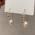 Faux Pearl Threader Earring 1 Pair - As Shown In Figure - One Size