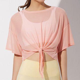 Short-sleeve Tied Sports T-shirt
