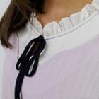 Tie-neck Mock Two-piece Blouse