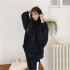 Oversized Cotton Hoodie Black - One Size