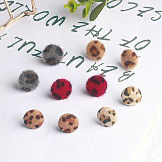 Leopard Print Chenille Earring