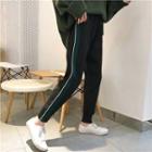 Contrast Panel Knit Harem Pants Black - One Size