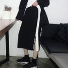 Contrast Trim Midi Skirt Black - One Size
